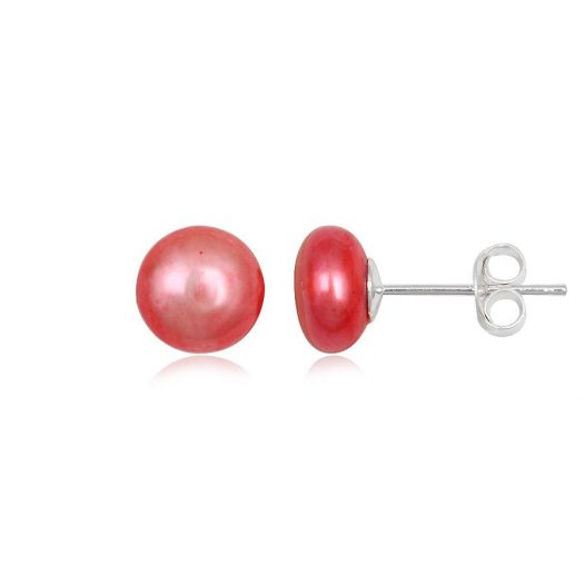 cercei perle rosii 8mm