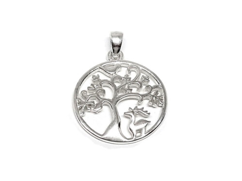 medalion din argint copac